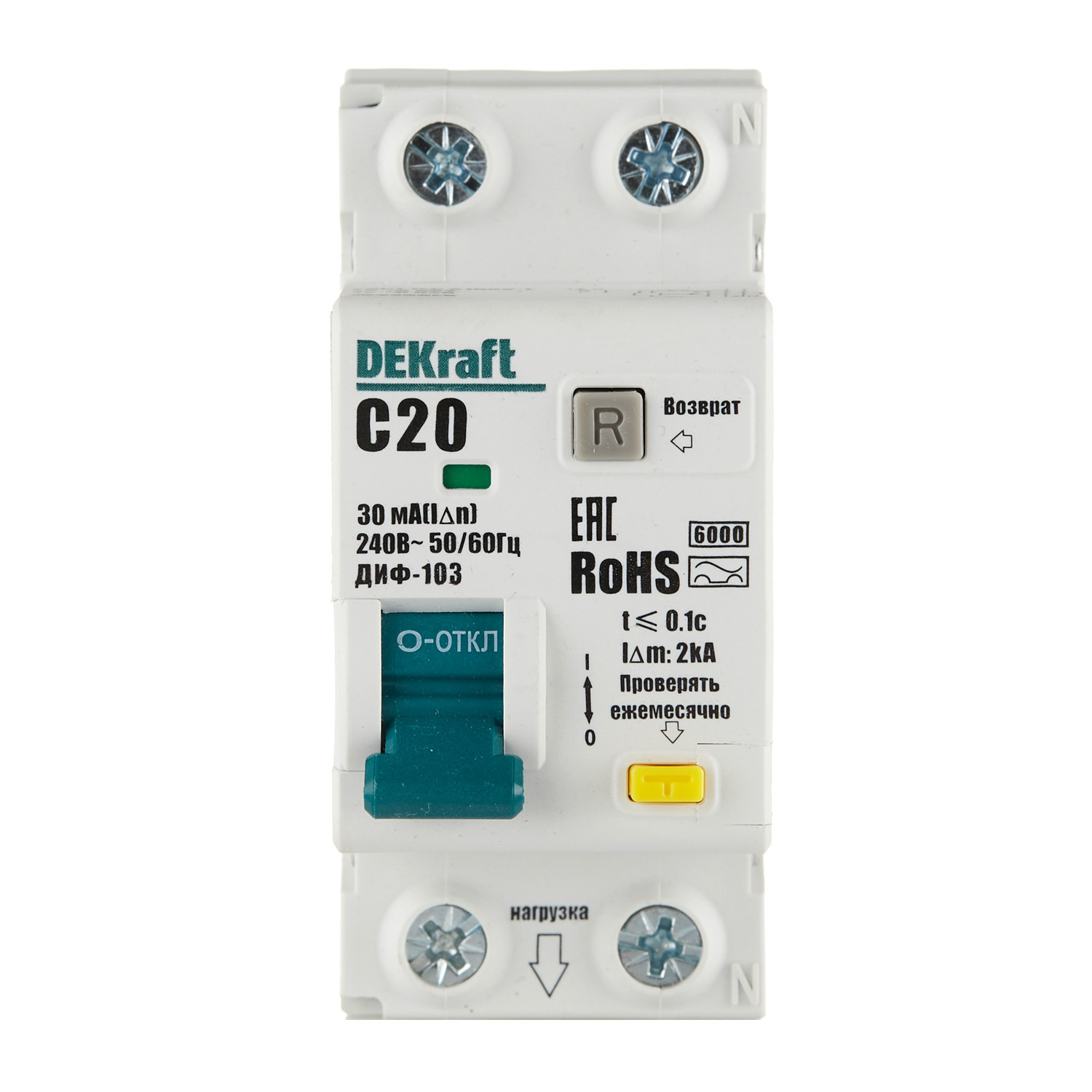 ������ ������ ������� ���������������� Dekraft ���-103 20� 1P+N ��� A 30 �� 6 �� (16348DEK)   ����