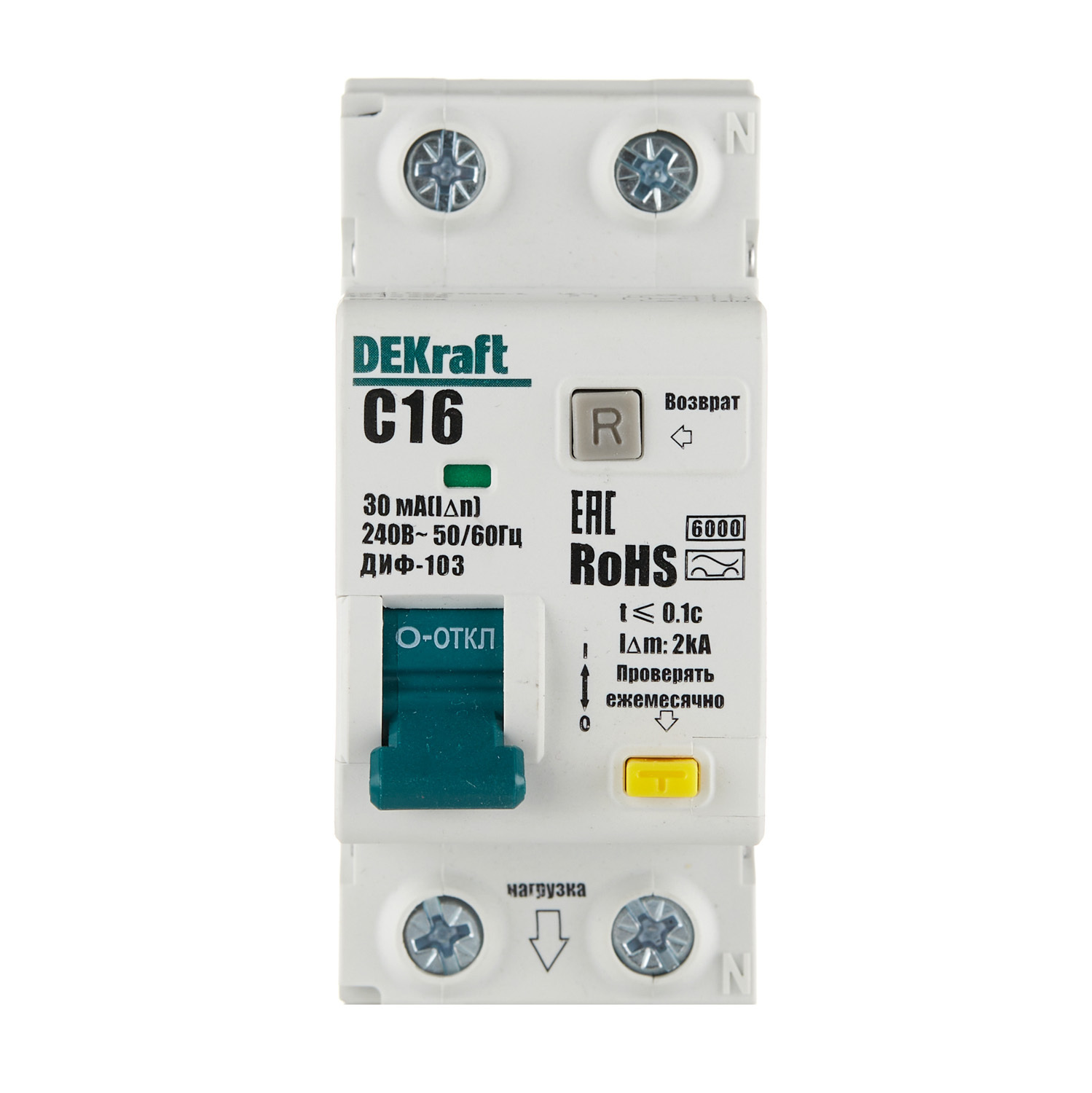 ������ ������ ������� ���������������� Dekraft ���-103 16� 1P+N ��� A 30 �� 6 �� (16347DEK)   ����