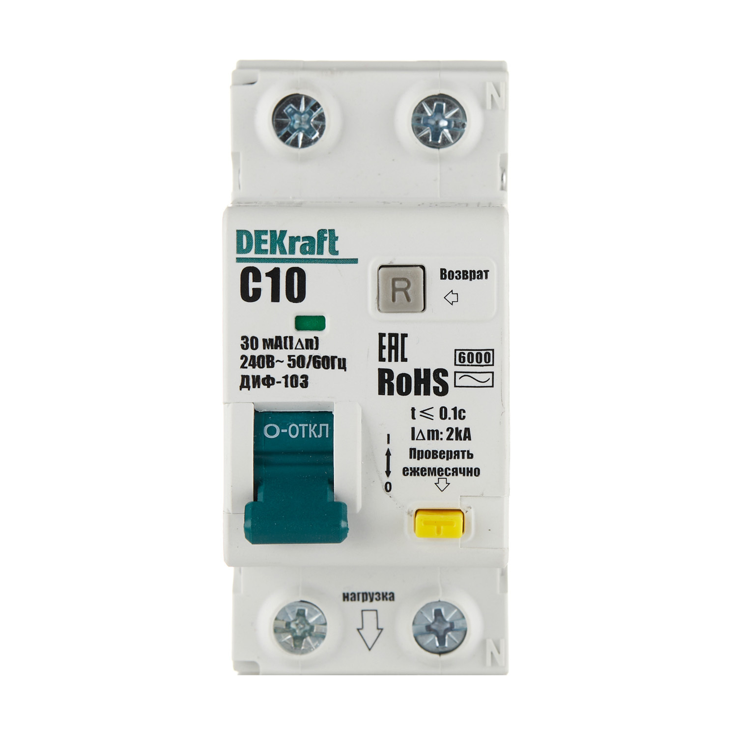 ������ ������ ������� ���������������� Dekraft ���-103 10� 1P+N ��� AC 30 �� 6 �� (16310DEK)   ����
