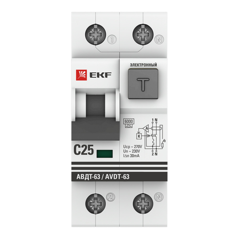 ������ ������ ������� ���������������� EKF PROxima ����-63N 25� 1P+N ��� A 30 �� 6 �� (D63N26EA25C30)   ����