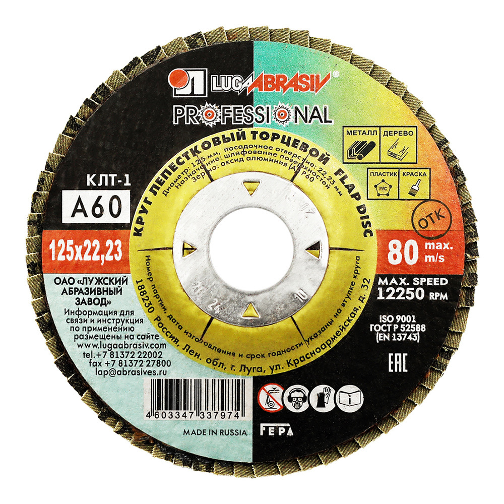 ������ ������ ���� ����������� �������� �� �������/��������� ���� Professional 125�22,2 �� P60 �������   ����