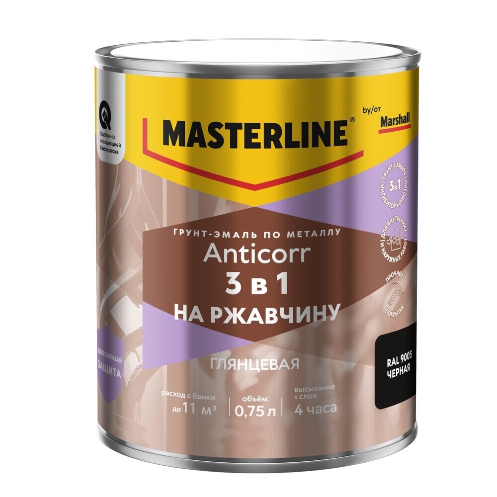 ������ ������ �����-����� �� �������� 3�1 Masterline Anticorr ������ RAL 9005 ��������� 0,75 �   ����