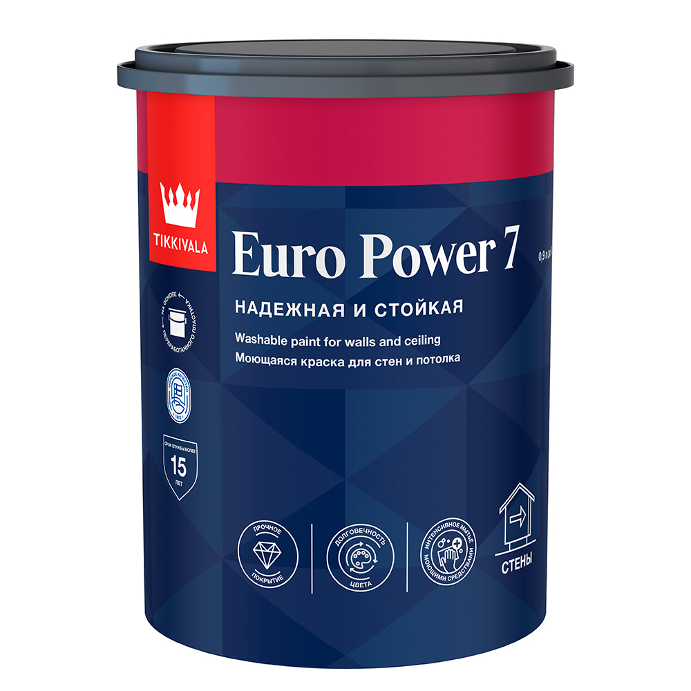 ������ ������ ������ �������� Tikkurila/Tikkivala Euro Power 7 ���� � ���������� 0,9 �   ����