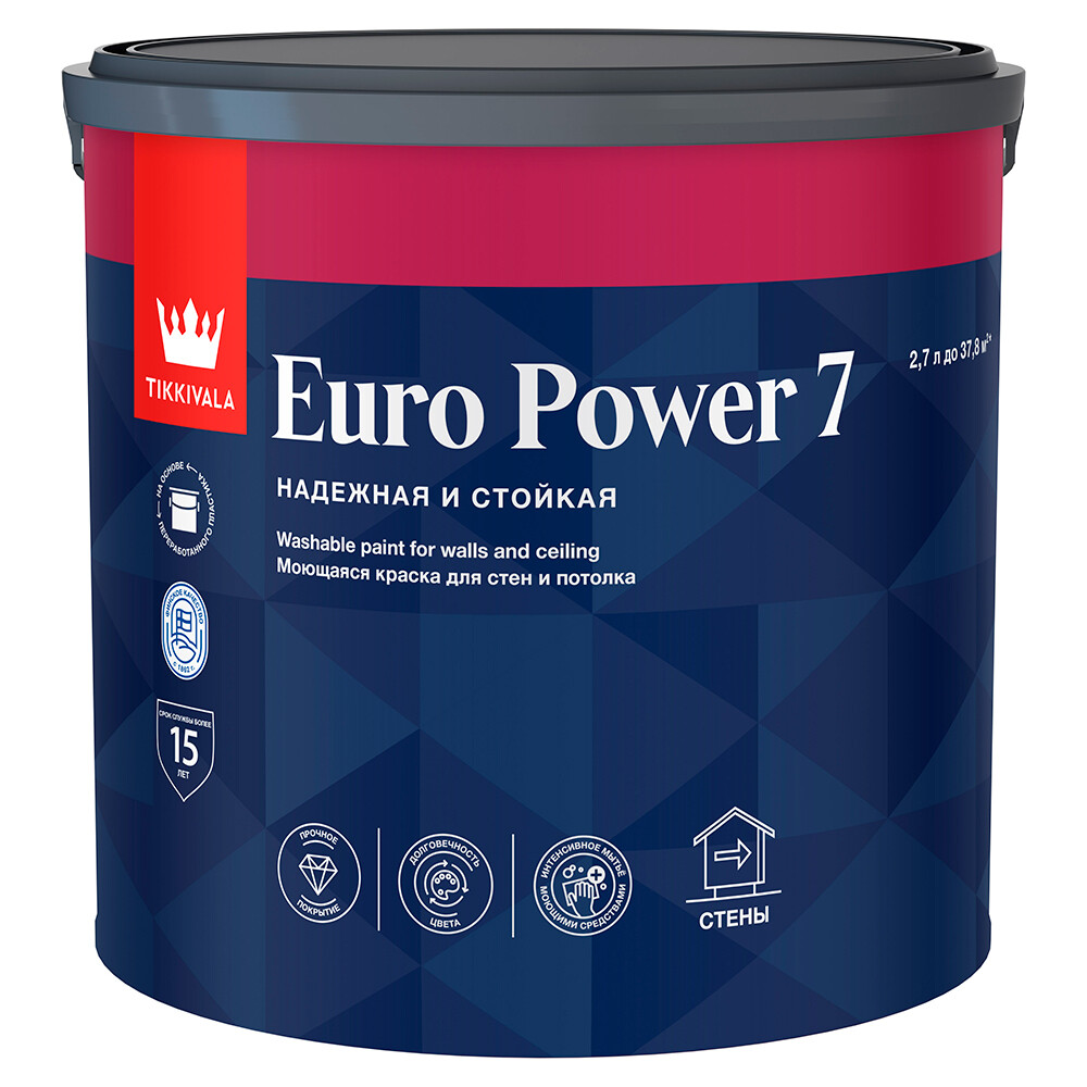 ������ ������ ������ �������� Tikkurila/Tikkivala Euro Power 7 ���� � ���������� 2,7 �   ����