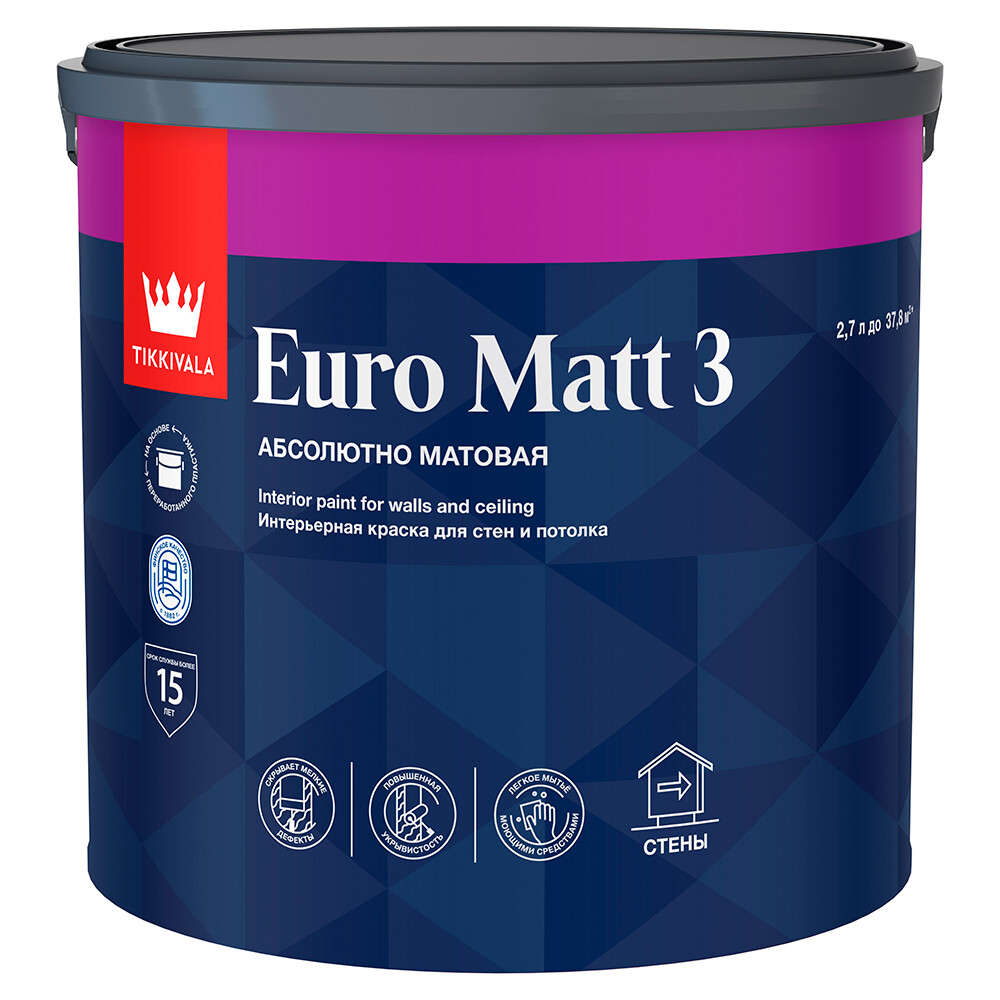 ������ ������ ������ ����������� Tikkurila/Tikkivala Euro Matt 3 ���� � ����� 2,7 �   ����