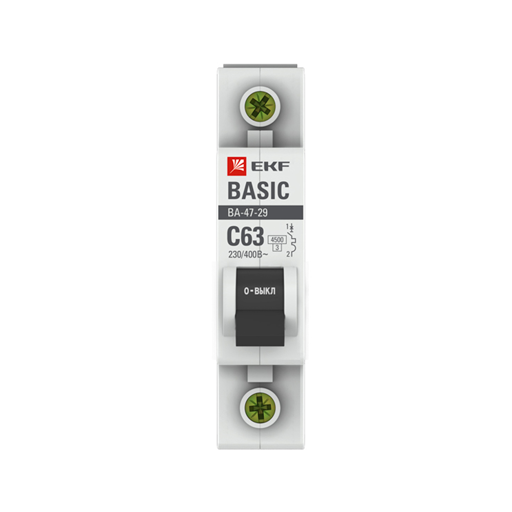 ������ ������ �������������� ����������� ��������� EKF Basic �� 47-29 1P 63� ��� C 4,5 �� 230 � (mcb4729-1-63C)   ����