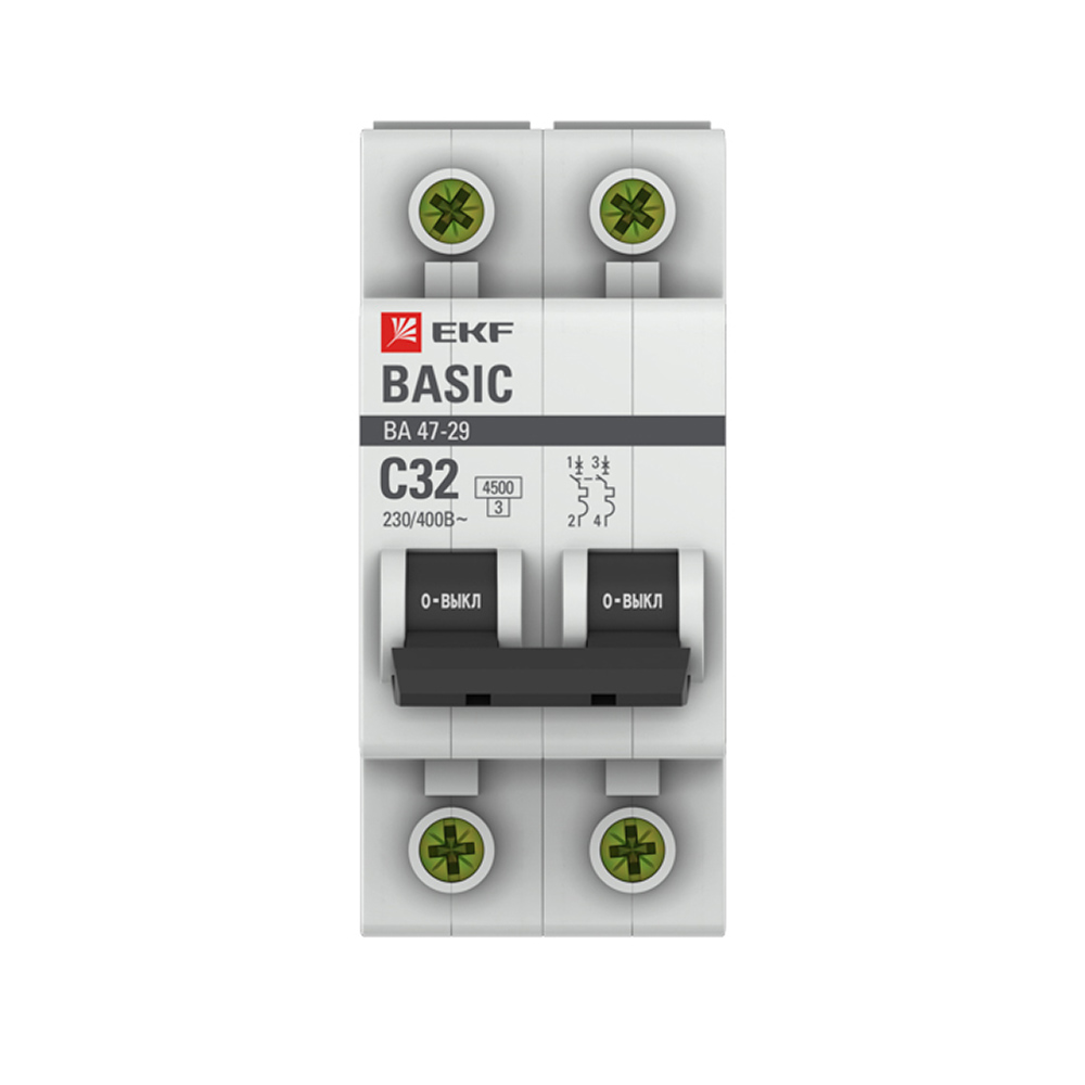 ������ ������ �������������� ����������� ��������� EKF Basic �� 47-29 2P 32� ��� C 4,5 �� 230 � (mcb4729-2-32C)   ����