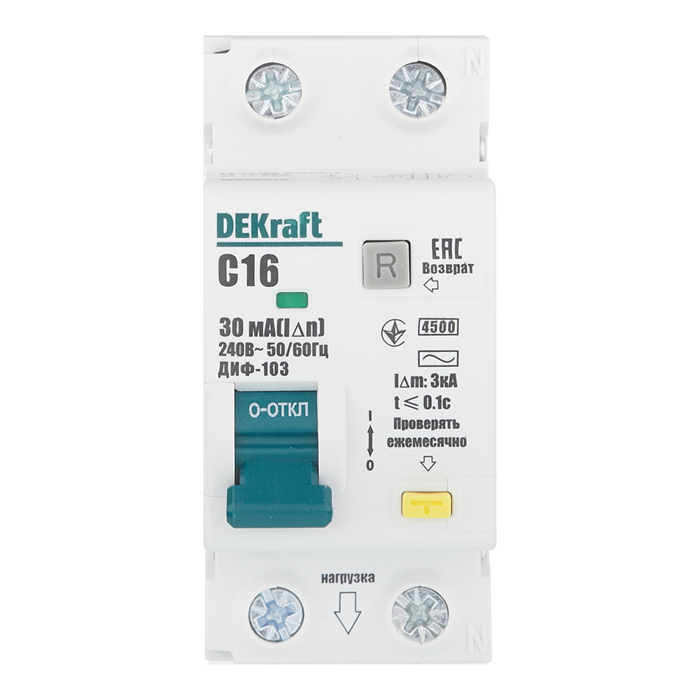 ������ ������ ������� ���������������� Dekraft ���-103 16� 1P+N ��� AC 30 �� 4,5 �� ���������� (16052DEK)   ����