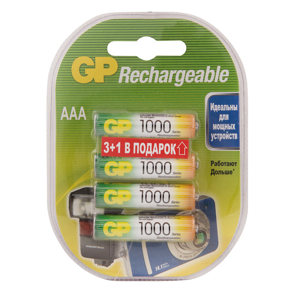������ ������ ����������� GP Batteries AAA ������������ LR03 1,2 � 1000 ��� (4 ��.)   ����