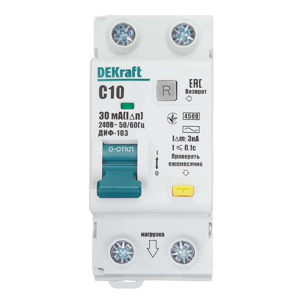 ������ ������ ������� ���������������� Dekraft ���-103 10� 1P+N ��� AC 30 �� 4,5 �� ���������� (16051DEK)   ����