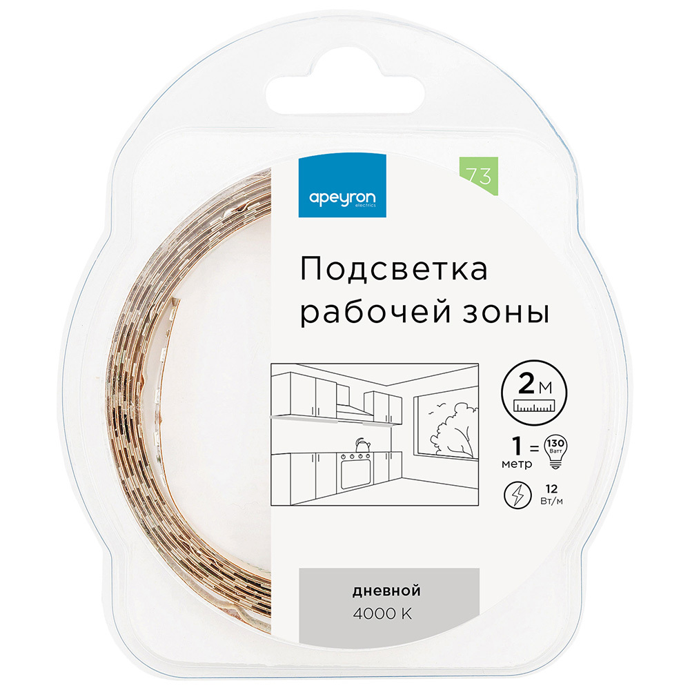 ������ ������ ����� ������������ SMD 2835 4000� 12 � 12 ��/� 2 � IP20 Apeyron (73���)   ����
