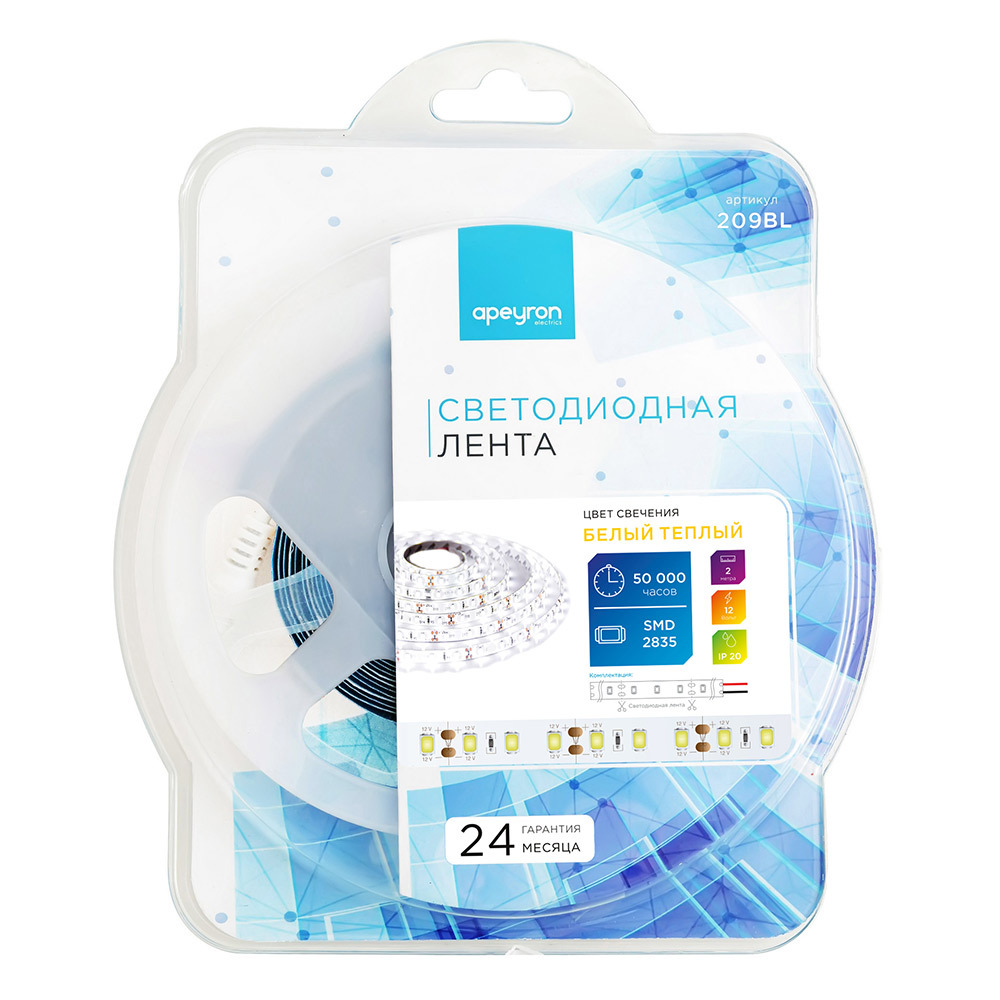 ������ ������ ����� ������������ SMD 2835 3000� 12 � 14,4 ��/� 2 � IP20 Apeyron (209BL)   ����