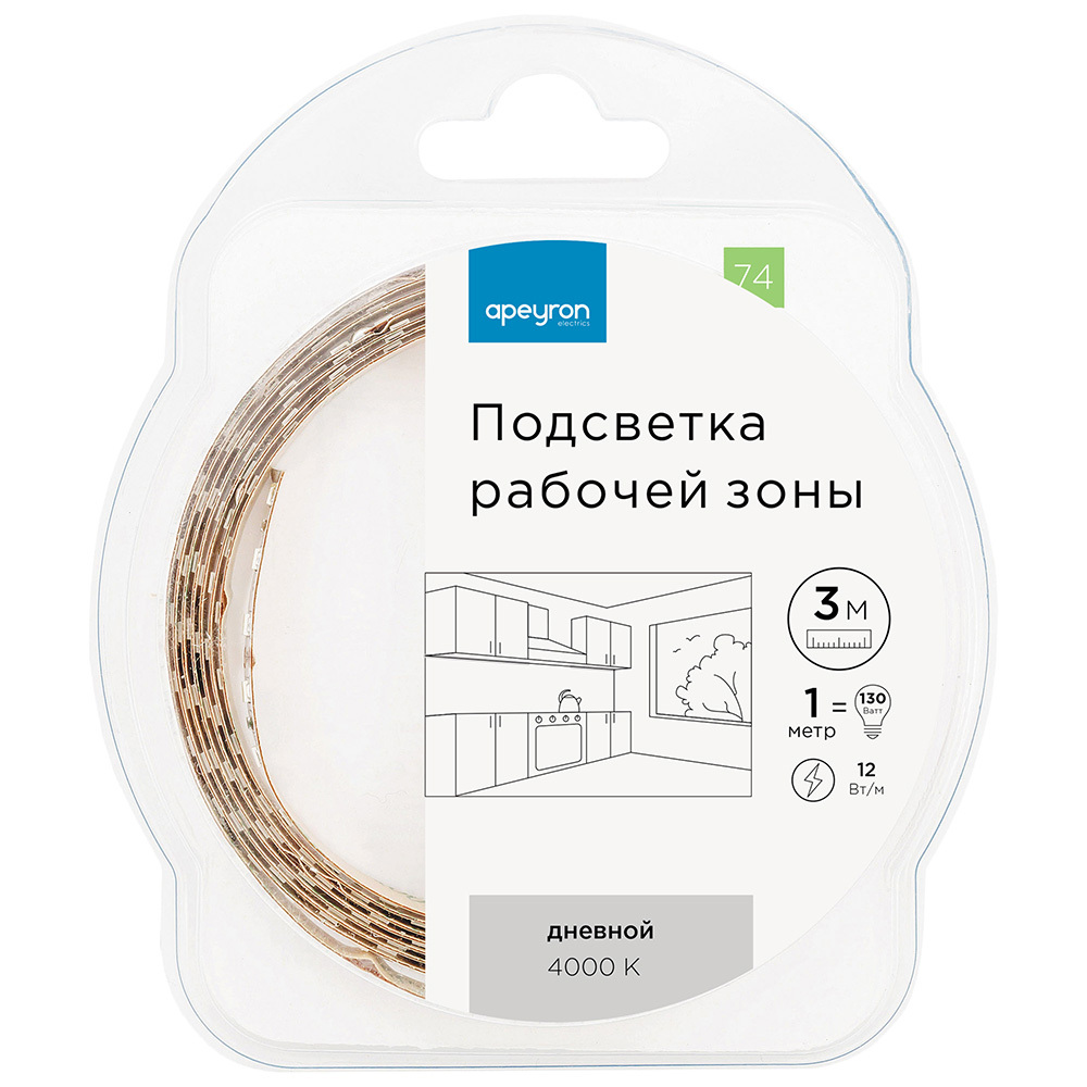 ������ ������ ����� ������������ SMD 2835 4000� 12 � 12 ��/� 3 � IP20 Apeyron (74���)   ����