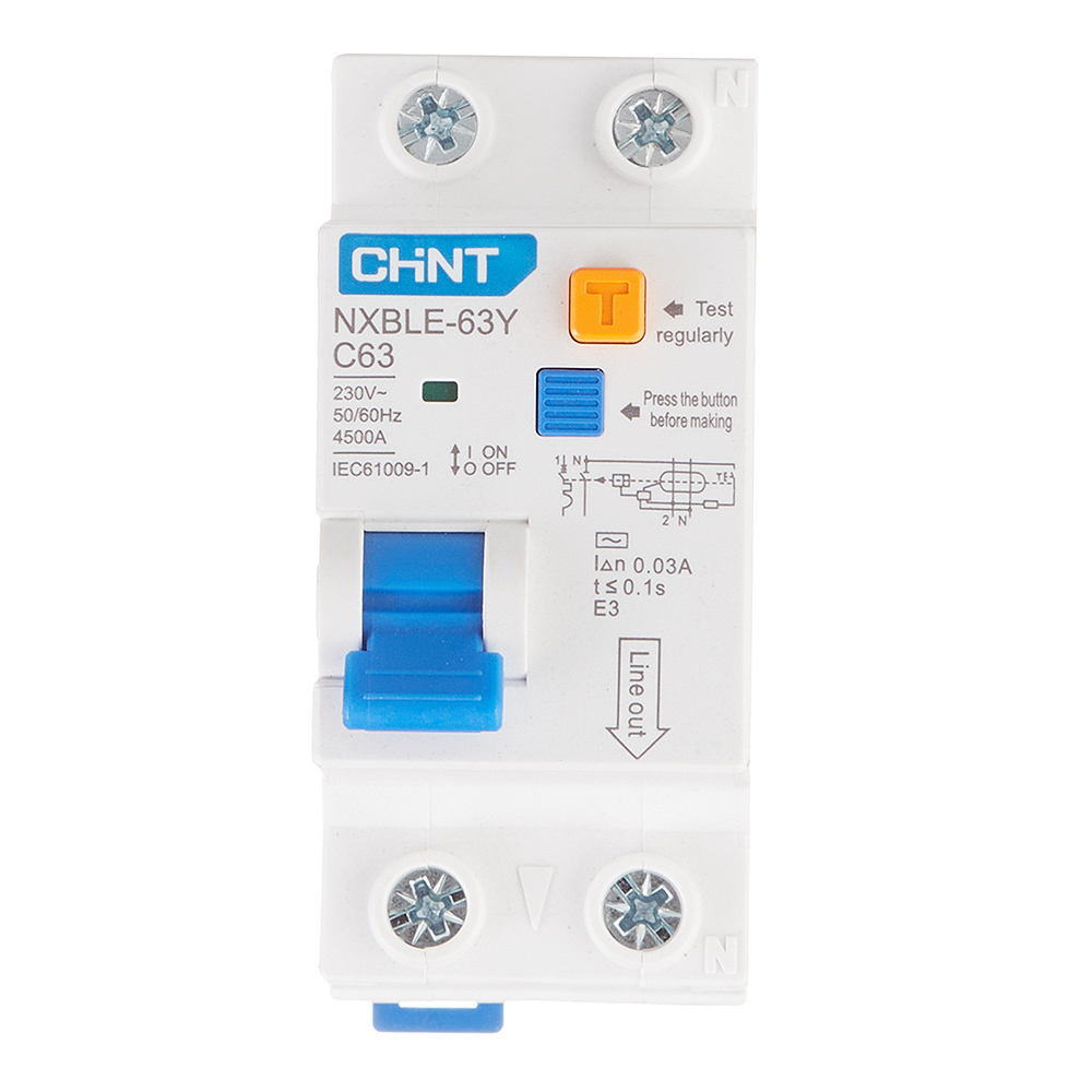 ������ ������ ������� ���������������� Chint NXBLE-63Y 63� 1P+N ��� AC 30 �� 4,5 �� ���������� (105548)   ����