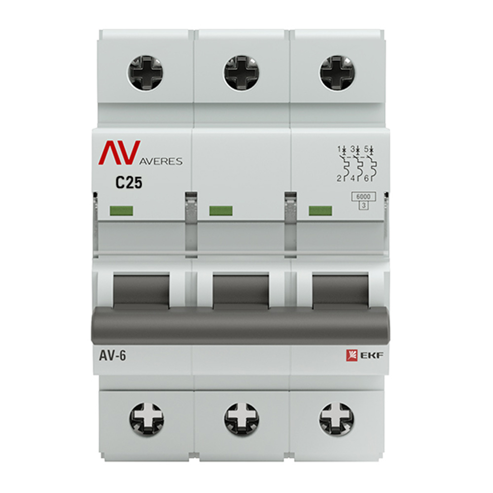 ������ ������ �������������� ����������� ��������� EKF Averes AV-6 3� 25� ��� C 6 �� 400 � (mcb6-3-25C-av)   ����