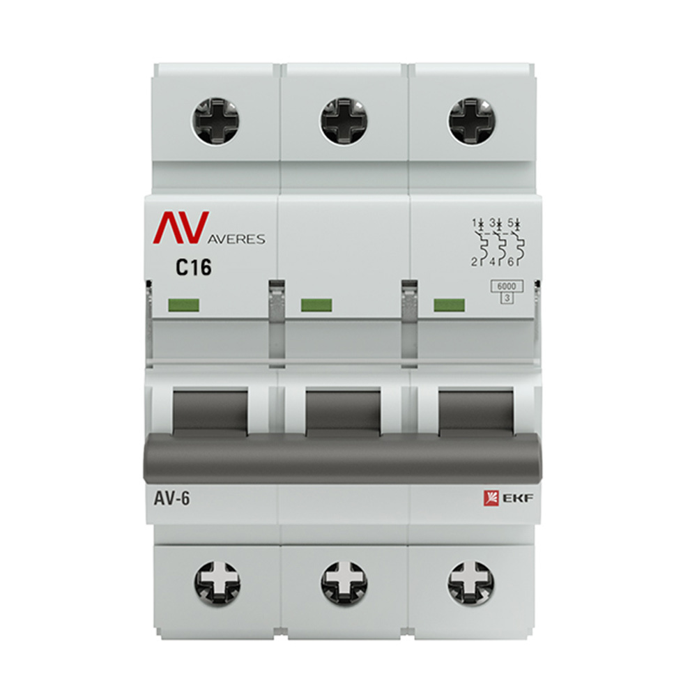 ������ ������ �������������� ����������� ��������� EKF Averes AV-6 3� 16� ��� C 6 �� 400 � (mcb6-3-16C-av)   ����