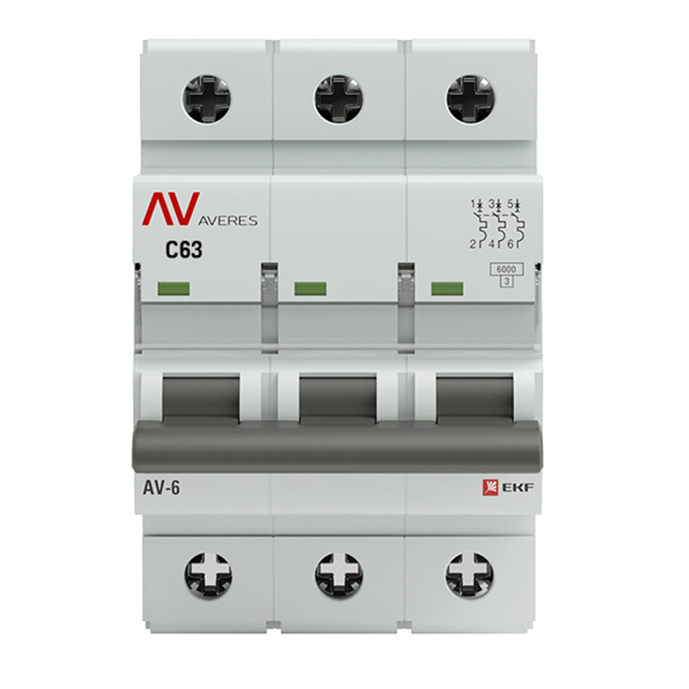 ������ ������ �������������� ����������� ��������� EKF Averes AV-6 3� 63� ��� C 6 �� 400 � (mcb6-3-63C-av)   ����