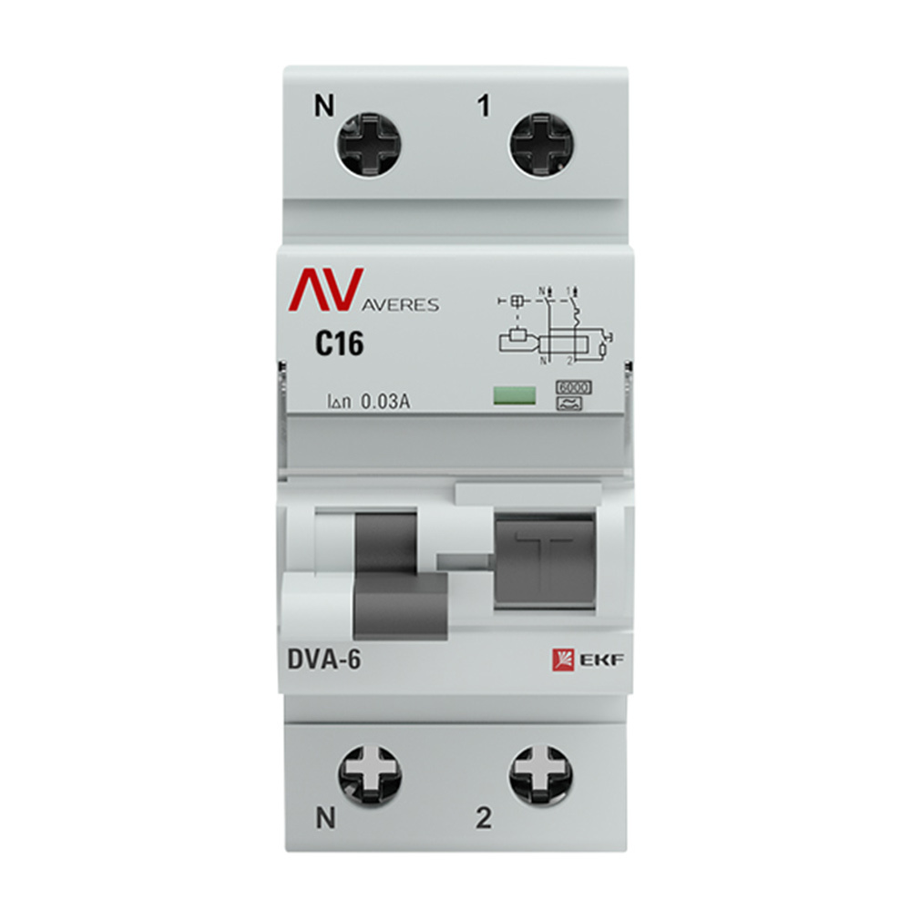 ������ ������ ������� ���������������� EKF Averes DVA-6 16� 1P+N ��� A 30 �� 6 �� (rcbo6-1pn-16C-30-a-av)   ����