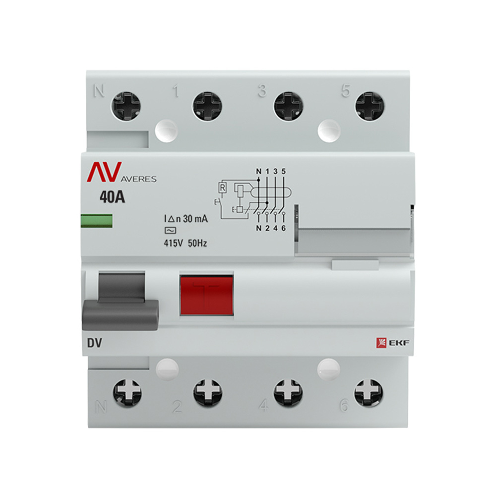 ������ ������ ��� EKF Averes DV 40� 3P+N ��� AC 30 �� 10 �� (rccb-4-40-30-ac-av)   ����