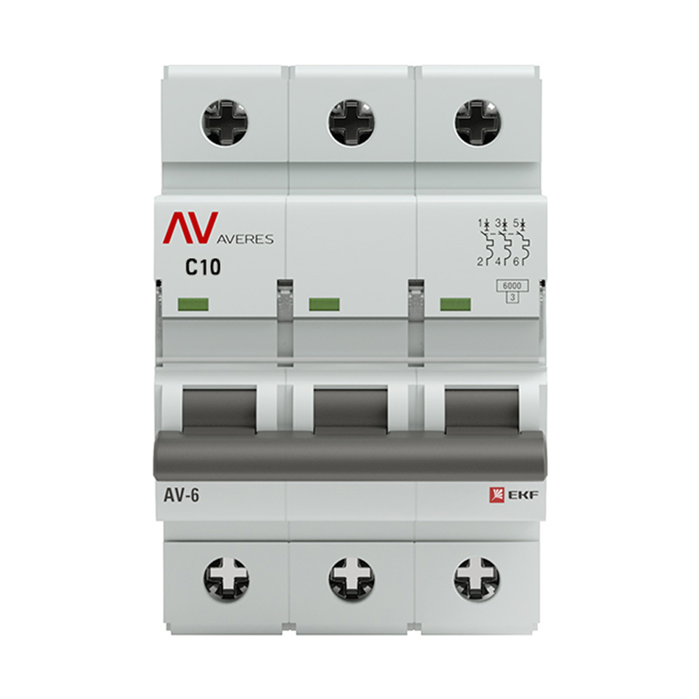 ������ ������ �������������� ����������� ��������� EKF Averes AV-6 3� 10� ��� C 6 �� 400 � (mcb6-3-10C-av)   ����