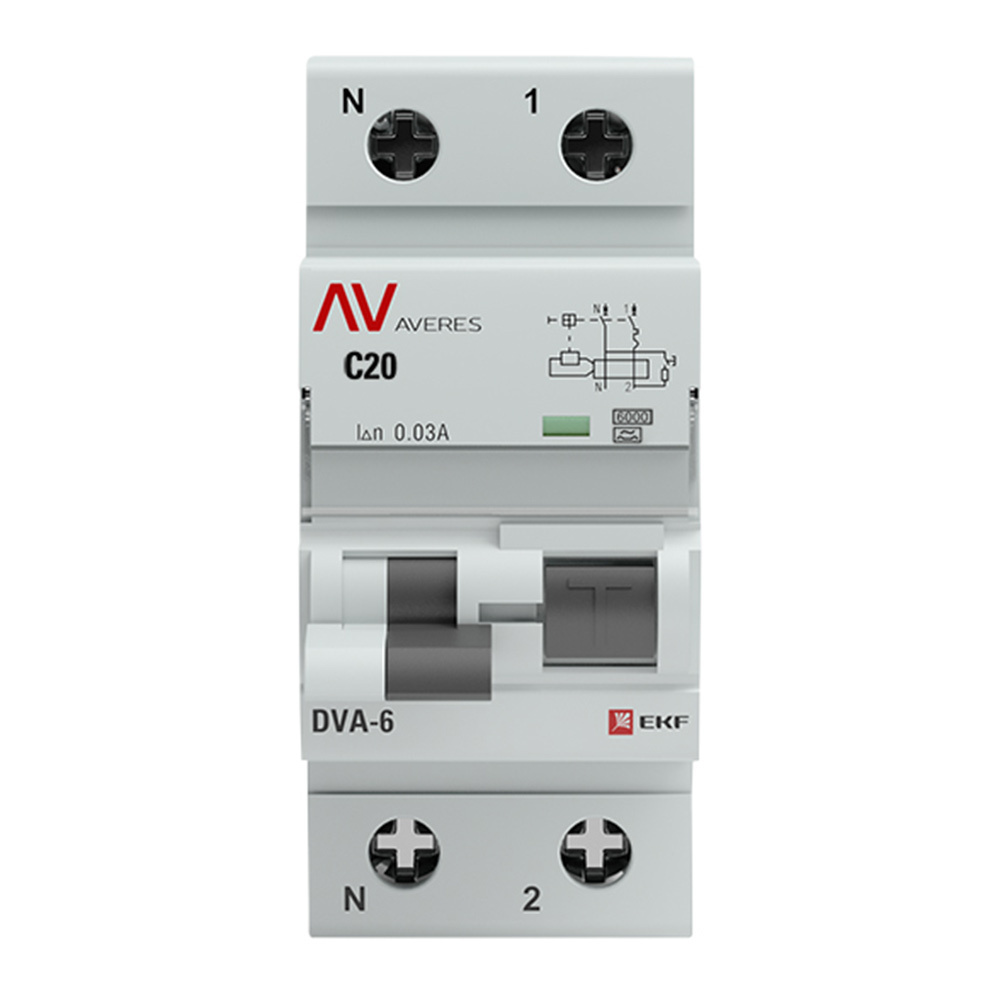 ������ ������ ������� ���������������� EKF Averes DVA-6 20� 1P+N ��� A 30 �� 6 �� (rcbo6-1pn-20C-30-a-av)   ����
