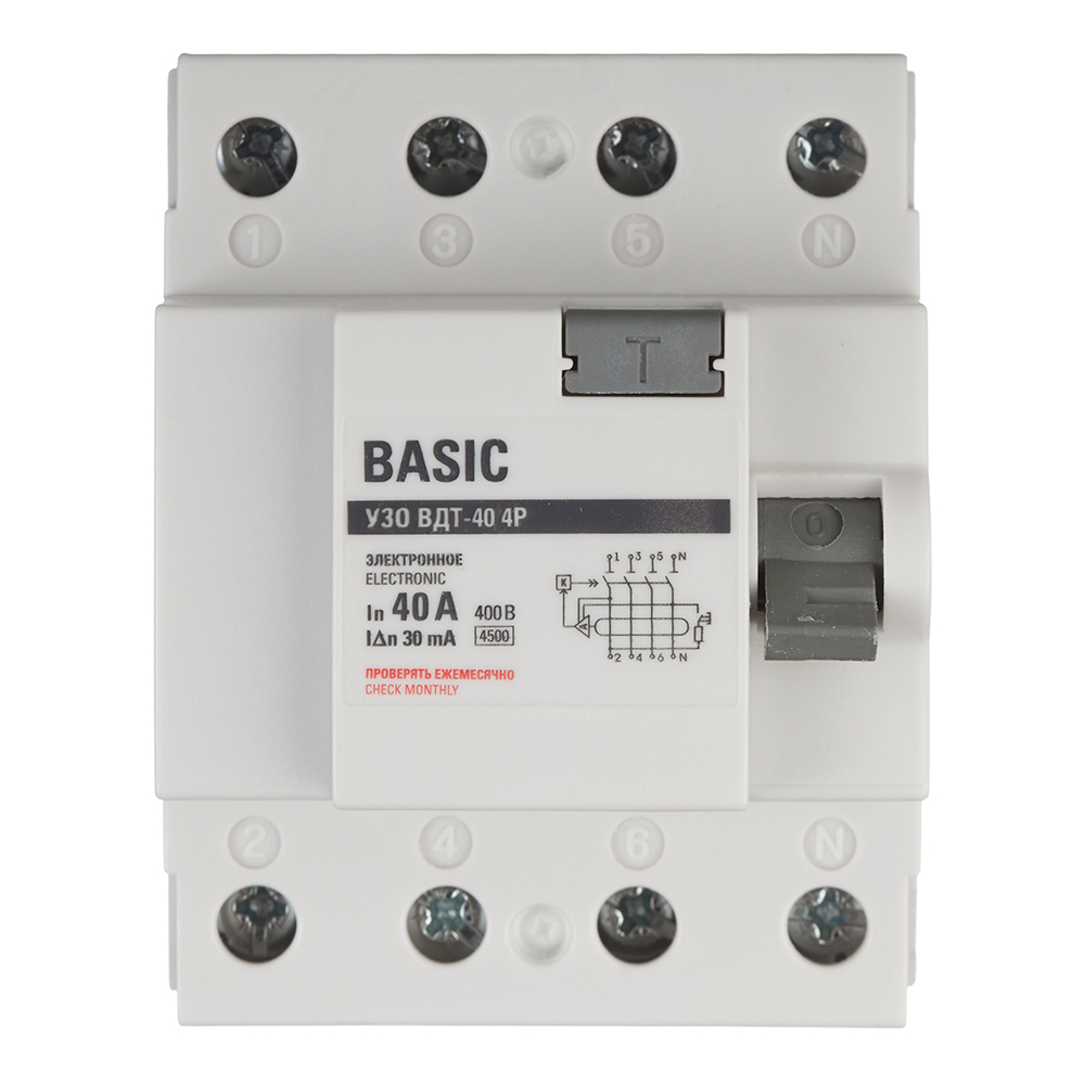 ������ ������ ��� EKF Basic ���-40 40� 3P+N ��� AC 30 �� 4,5 �� (elcb-4-40-30e-sim)   ����