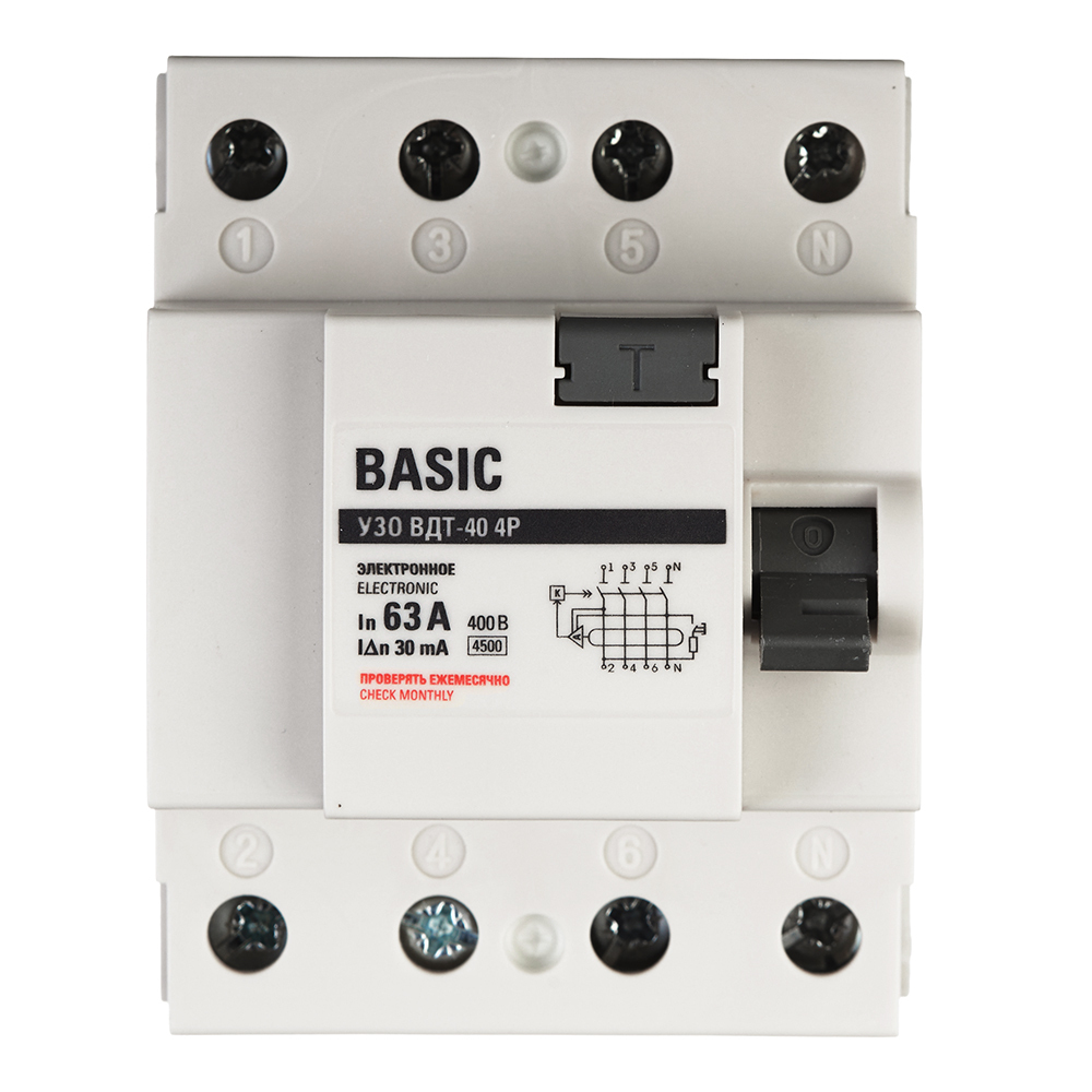������ ������ ��� EKF Basic ���-40 63� 3P+N ��� AC 30 �� 4,5 �� (elcb-4-63-30e-sim)   ����