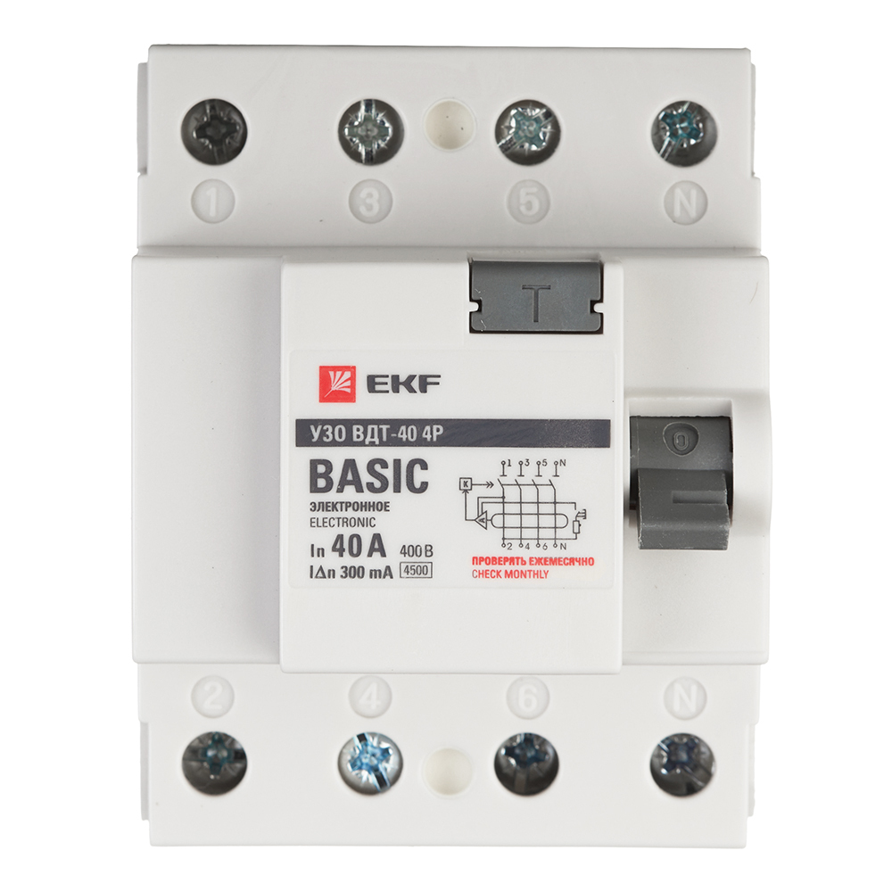 ������ ������ ��� EKF Basic ���-40 40� 3P+N ��� AC 300 �� 4,5 �� (elcb-4-40-300e-sim)   ����