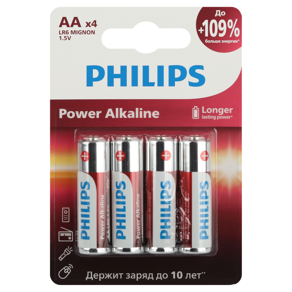 ������ ������ ��������� Philips Power �� ����������� LR6 1,5 � (4 ��.) (�0062746)   ����
