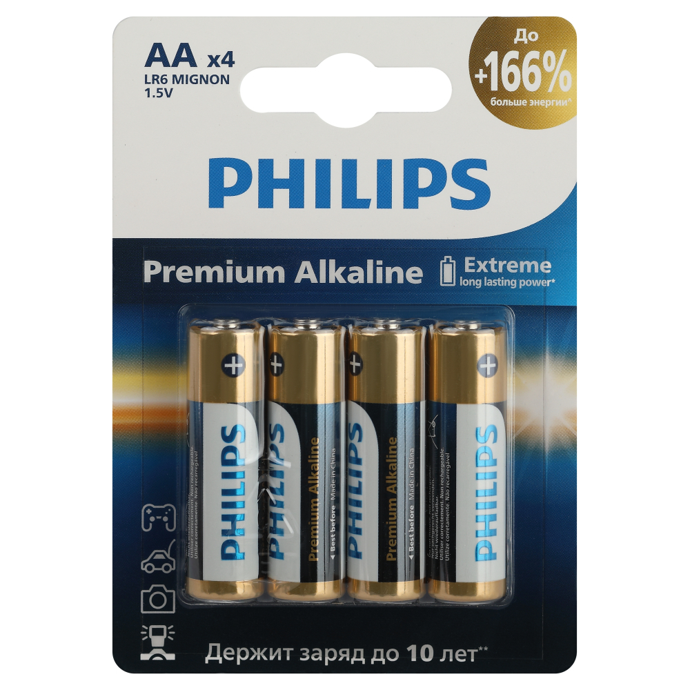 ������ ������ ��������� Philips Premium �� ����������� LR6 1,5 � (4 ��.) (�0062753)   ����