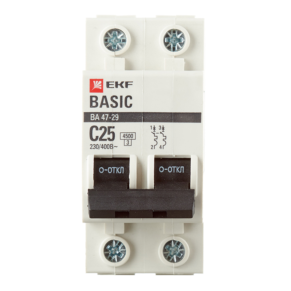������ ������ �������������� ����������� ��������� EKF Basic �� 47-29 2P 25� ��� C 4,5 �� 230 � (mcb4729-2-25C)   ����