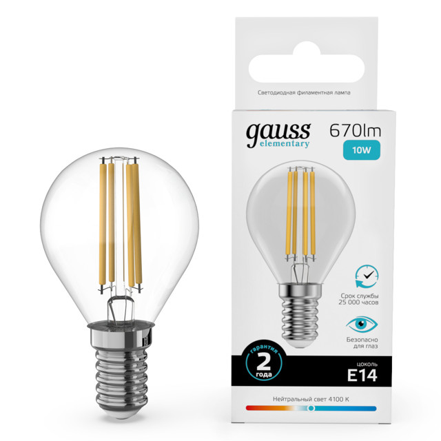 ������ ������ ����� ����������� GAUSS Filament Elementary 10�� �14 LED 670�� 4100� ���   ����