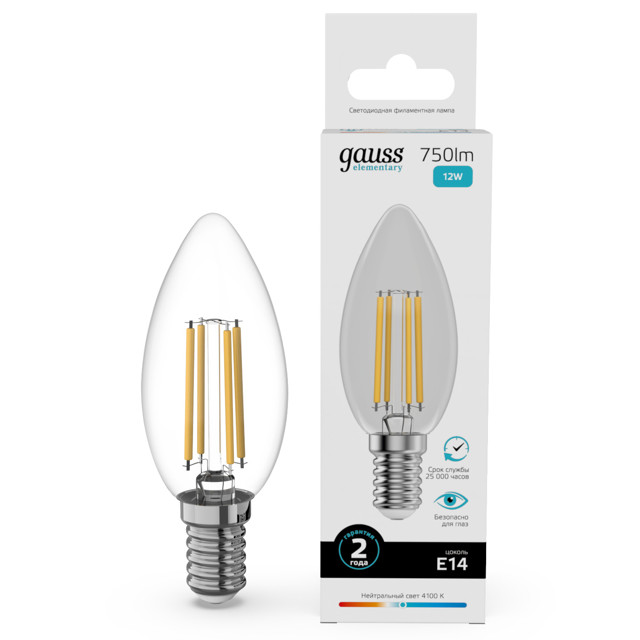 ������ ������ ����� ����������� GAUSS Filament Elementary 12�� �14 LED 750�� 4100� �����   ����