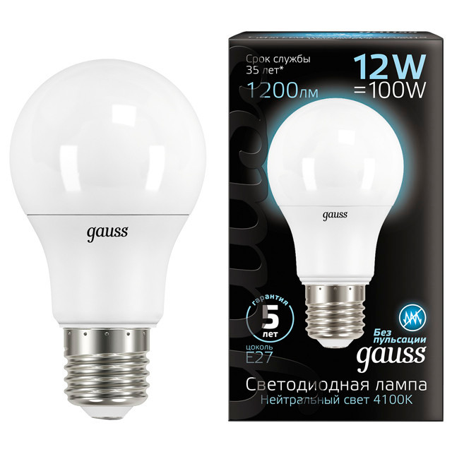 ������ ������ ����� GAUSS 12�� E27 LED 1200�� 4100K A60 �����   ����