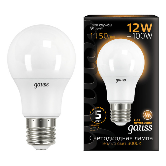 ������ ������ ����� GAUSS 12�� E27 LED 1150�� 3000K A60 �����   ����