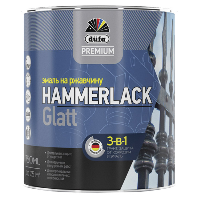 ������ ������ ����� �������� DUFA Hammerlack �� �������� 0,75� RAL 9005 ������, ���.�0000004454   ����