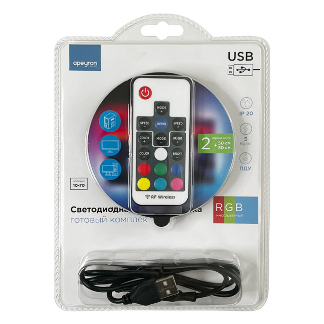������ ������ ����� ������������ �������� ��� �� APEYRON 5� 7,2�� 5050 30�/� IP20 2�0,5� RGB   ����