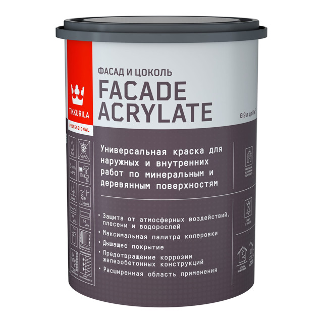 ������ ������ ������ ���������� �������� TIKKIVALA Facade Acrylate ���� � 0,9� ����������, ���.700012343   ����