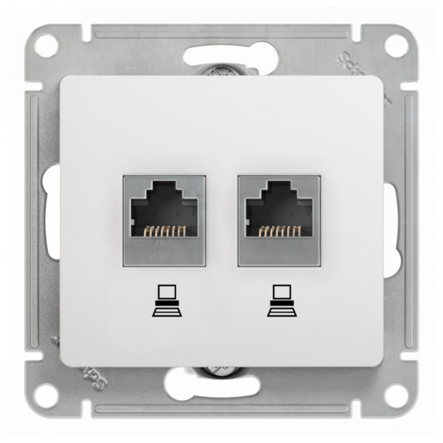 ������ ������ ������� ������������ 2 ����� SYSTEME ELECTRIC Glossa RJ45 + RJ45 �����   ����