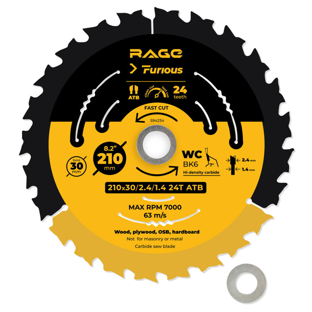 ������ ������ ���� ������� RAGE Furious Fast cut �� ������ 210�25,4/20/16�� 14 ������   ����
