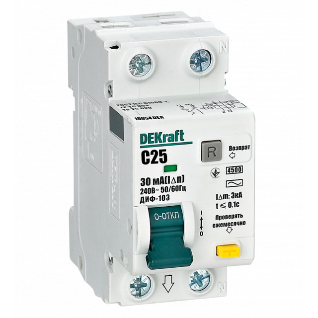 ������ ������ ����������� ���������������� DEKraft (����) 1P+N 25� 30�� ��� AC � 4,5��   ����