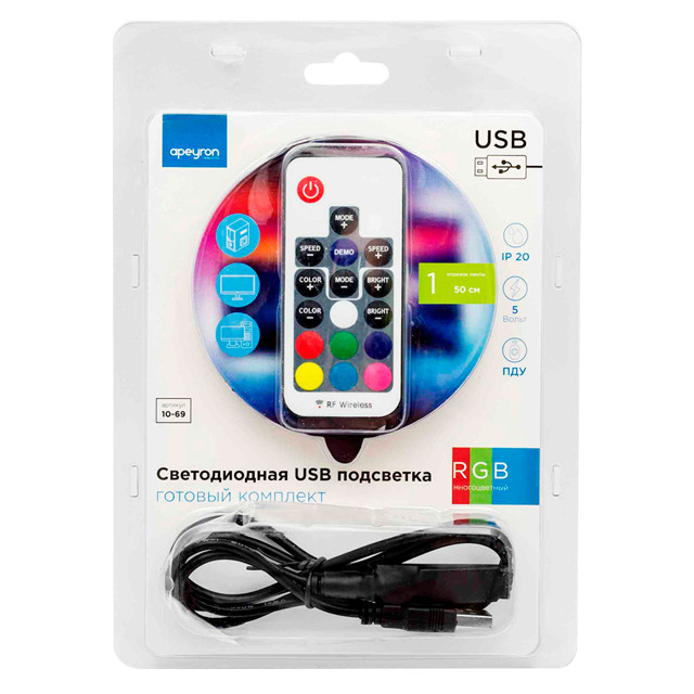 ������ ������ ����� ������������ �������� ��� �� APEYRON 5� 3,6�� 5050 30�/� IP20 0,5� RGB   ����