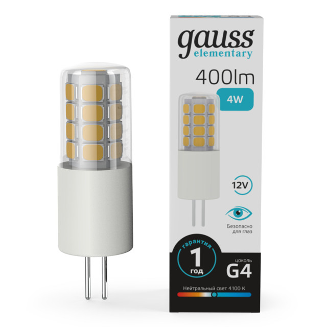 ������ ������ ����� ������������ GAUSS Elementary 4�� G4 LED 400�� 4100K �������   ����