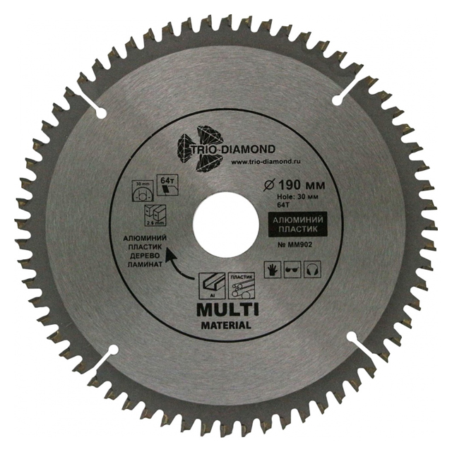 ������ ������ ���� ������� TRIO-DIAMOND MultiMaterial ������������� 190�20/30�� 64 ����   ����