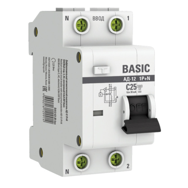 ������ ������ ����������� ����������������� ���� EKF Basic ��-12 1P+N 25� 30�� ����������� ��� �� C 4.5��   ����