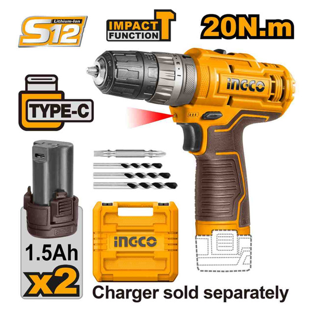 ������ ������ �����-���������� ������� INGCO CIDLI12202 20�� 12� Li-Ion 1,5�� 2���   ����
