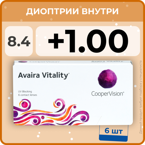    CooperVision Avaira Vitality, 6 ., R 8,4, D +1, , 1 .   -     , -,   