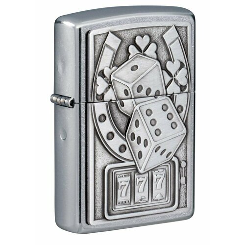 ������ ������ ��������� ZIPPO Lucky 7 � ��������� Street Chrome, ������/�����, �����������, 38x13x57 �� ����