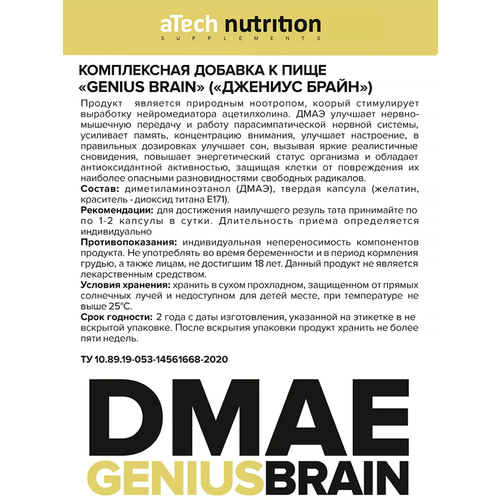  DMAE Genius Brain ., 90 .   -     , -,   