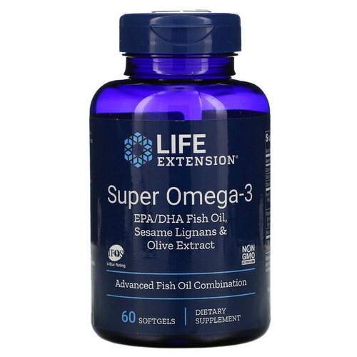 ������ ������ ������� Life Extension Super Omega 3 Epa/Dha Fish oil � ��������� ������� � ���������� �����, 160 �, 60 ��. ����